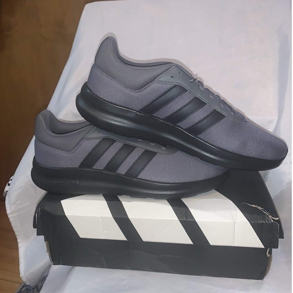Adidas men Lite Racer 4.0 Shoes Gray/Black JQ4705 Size 12